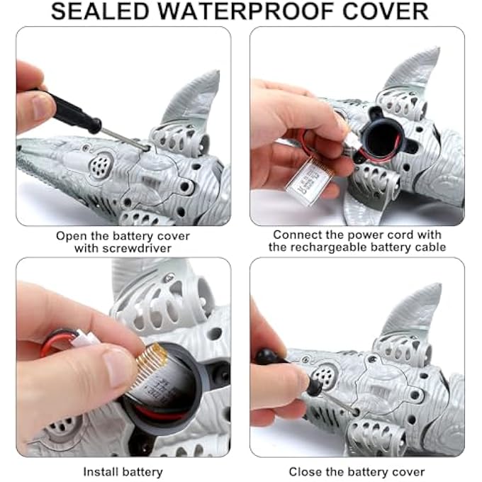 rayihni REMOTE CONTROLLED MOSASAURUS TOY FOR CHILDREN, REMOTE CONTROLLED ELECTRIC DINOSAUR BOAT WITH SPRAY WATER AND LIGHT FOR SWIMMING POOL, LAKE, BATHROOM, BATH TOY - Image 4